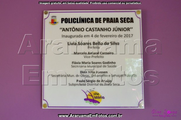 Placa de Inauguração da Policlínica de Praia Seca